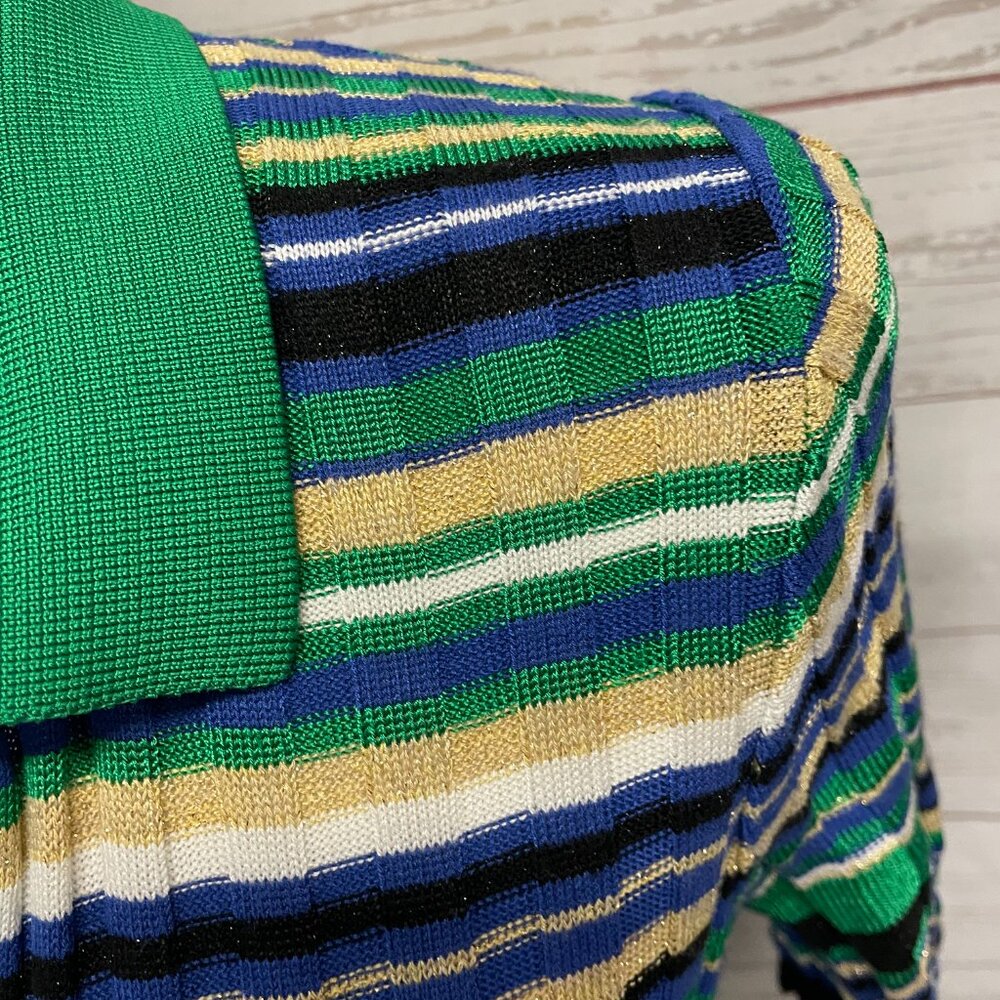 Maje Macumba striped knit Polo shirt size 3 - Picture 6 of 7